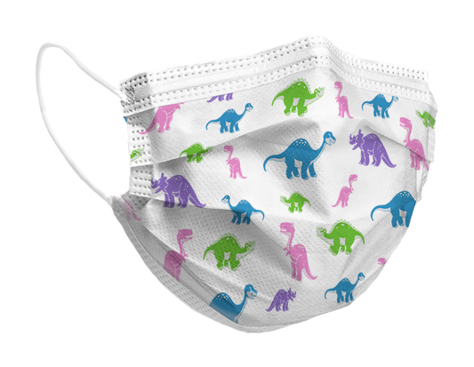 PRIMAGARD PRIMASAURUS Ear Loop ASTM Level 1 Mask for Children - 50 Masks/Box x 10/Case