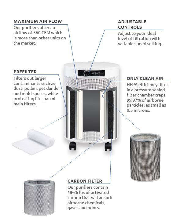 AirPura Air Purifier R600 All Purpose, Standard Size White