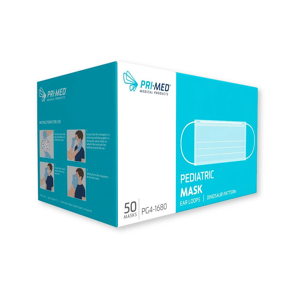 PRIMAGARD PRIMASAURUS Ear Loop ASTM Level 1 Mask for Children - 50 Masks/Box x 10/Case