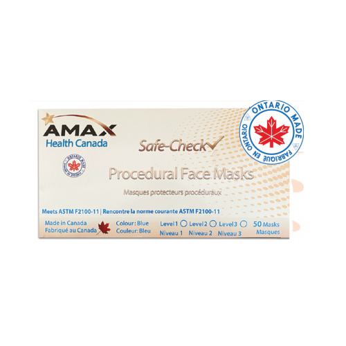 Amax ASTM Level 3 Safe Check Face Masks (Made in Canada) - 50/Box